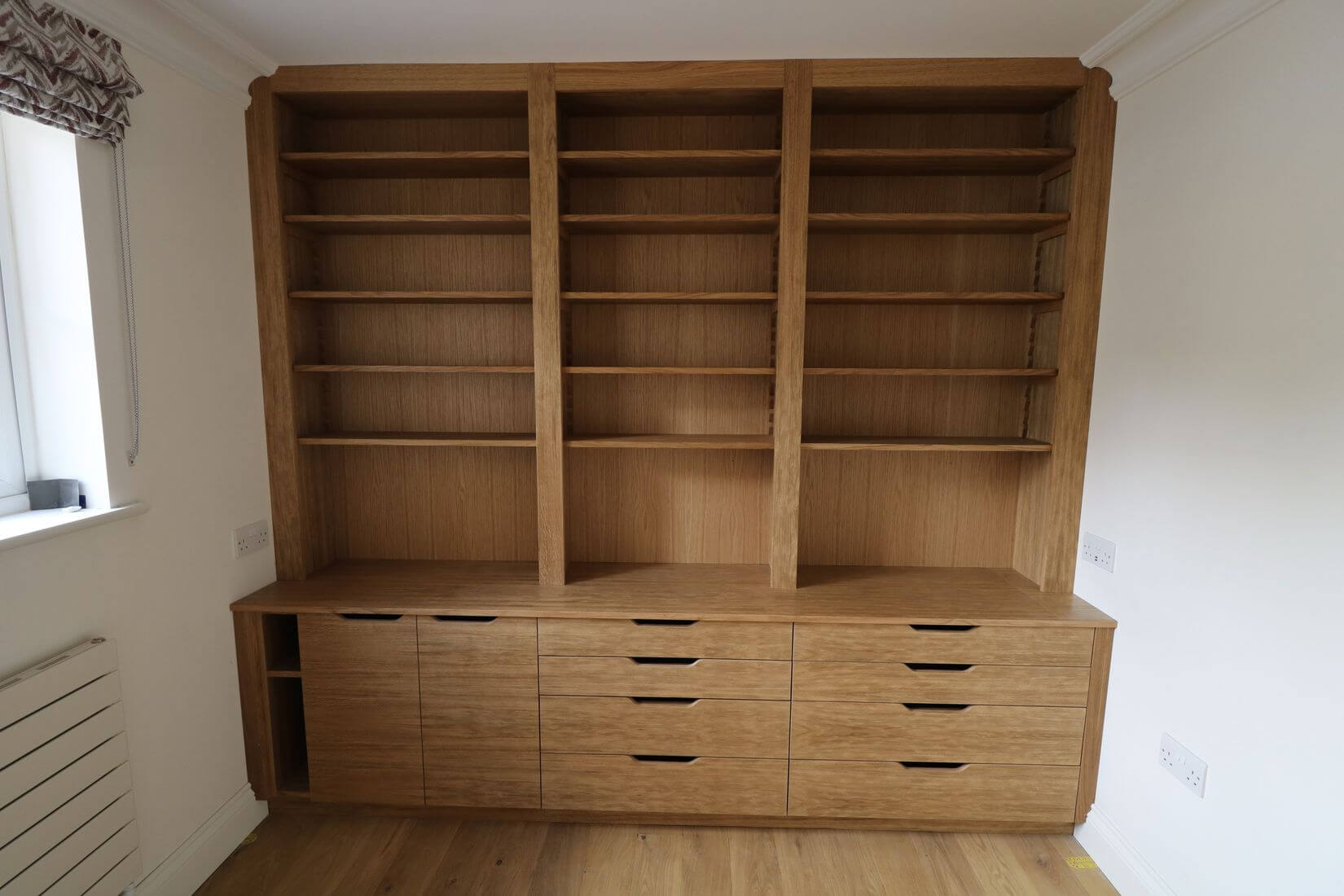 Full height wooden storage unit