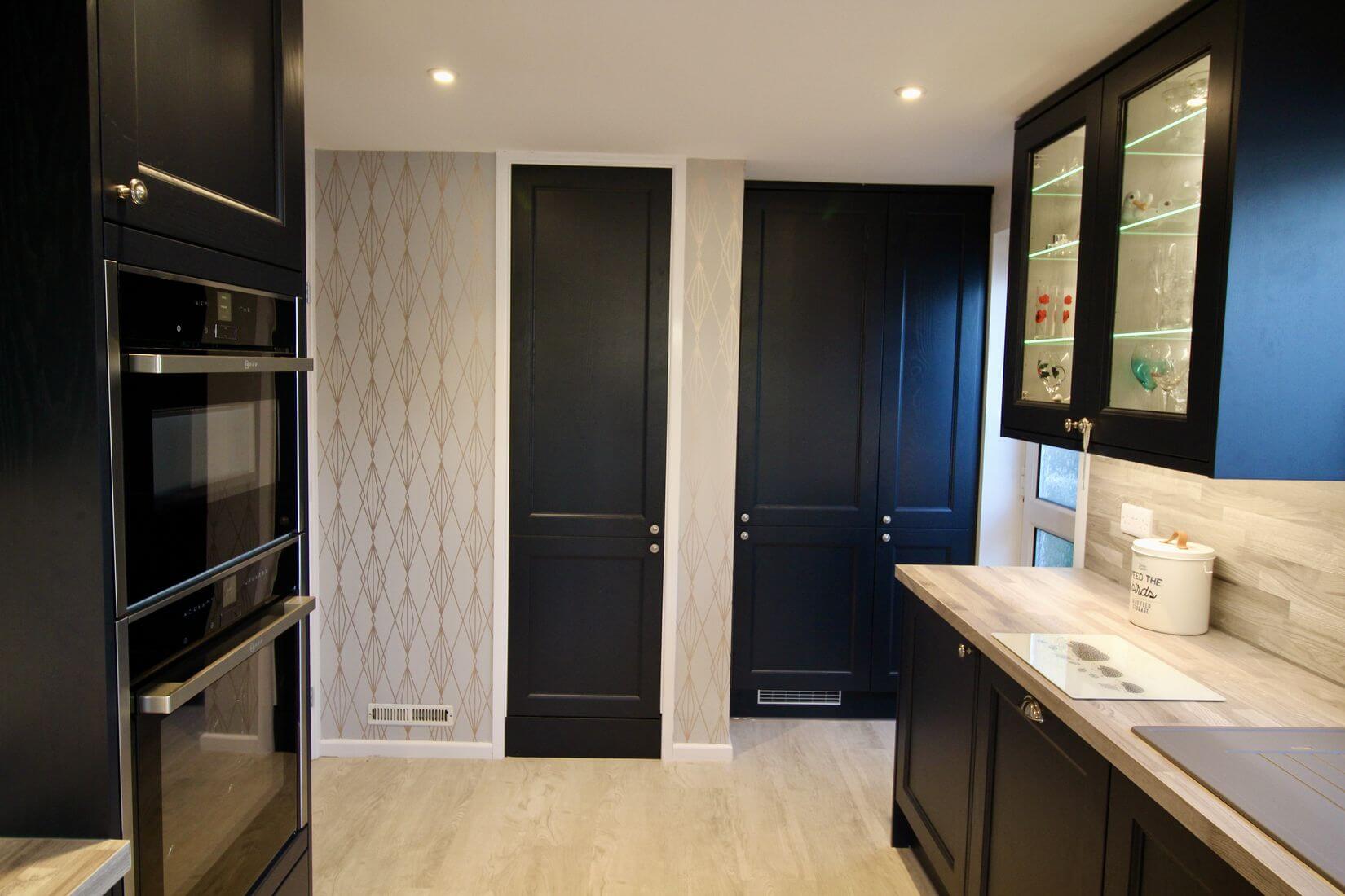 Kitchen with display cupboards