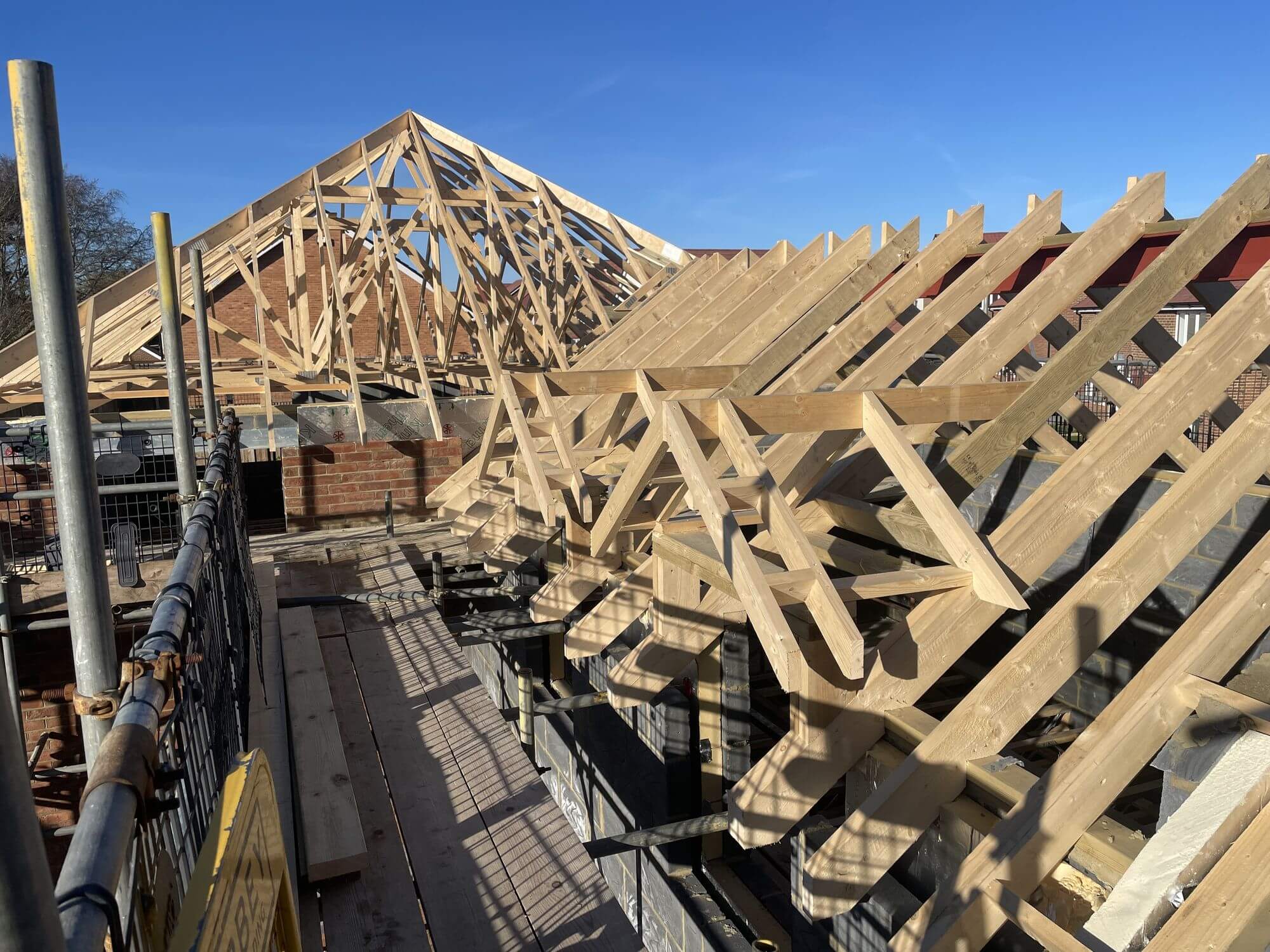 Roof rafter installation on Walberton house build