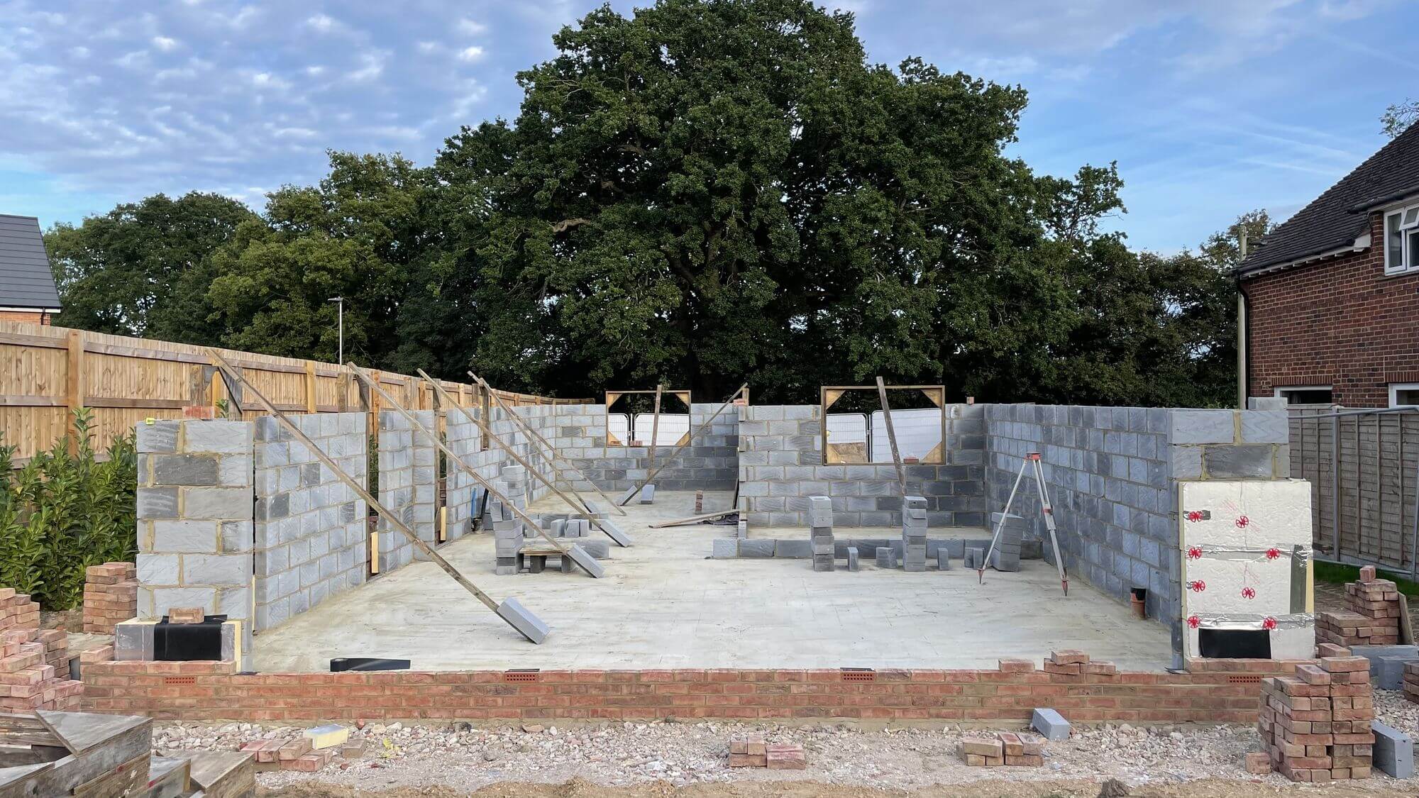 Walls being built in Walberton property development project
