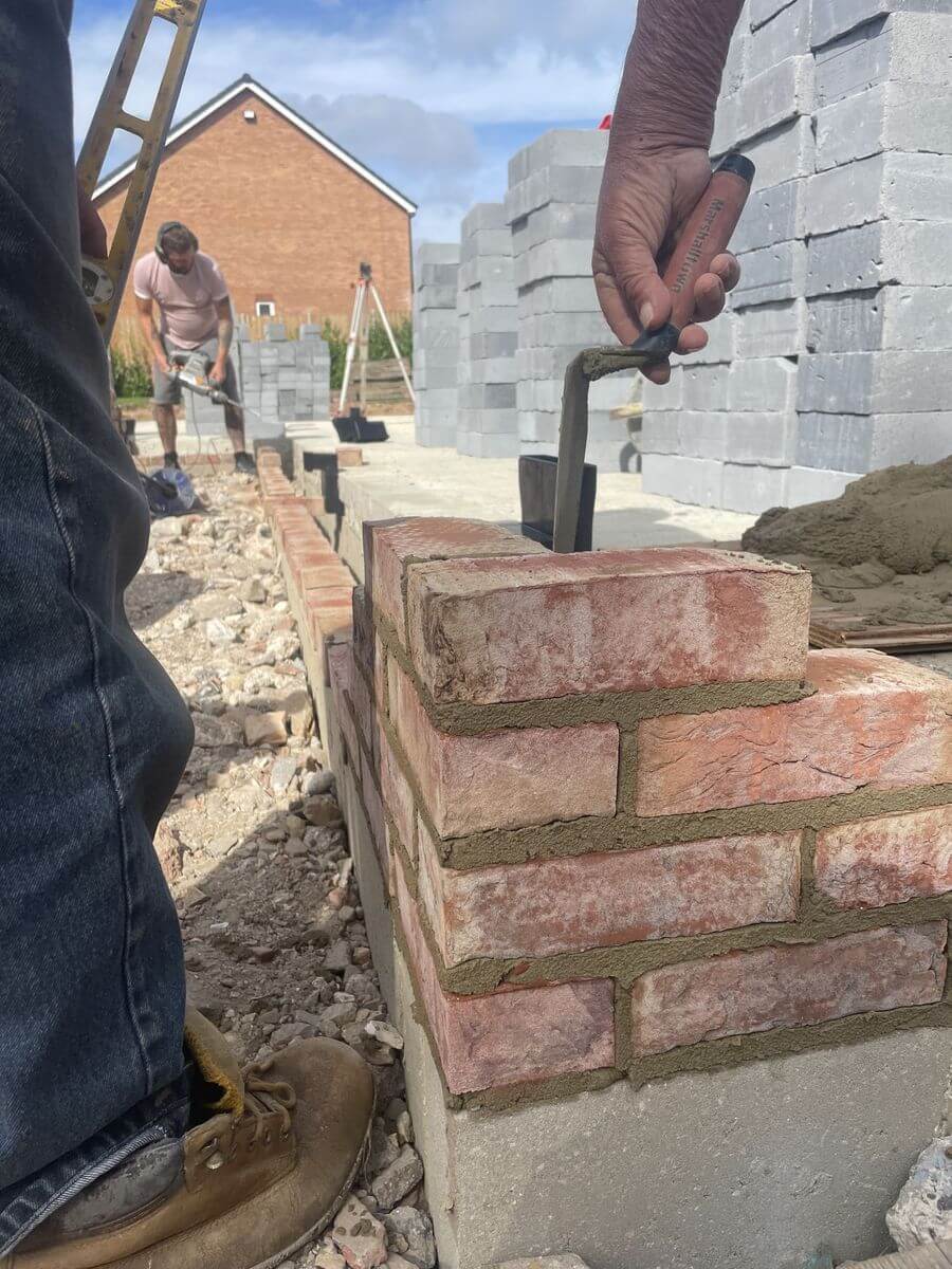 Brick work on Walberton home build